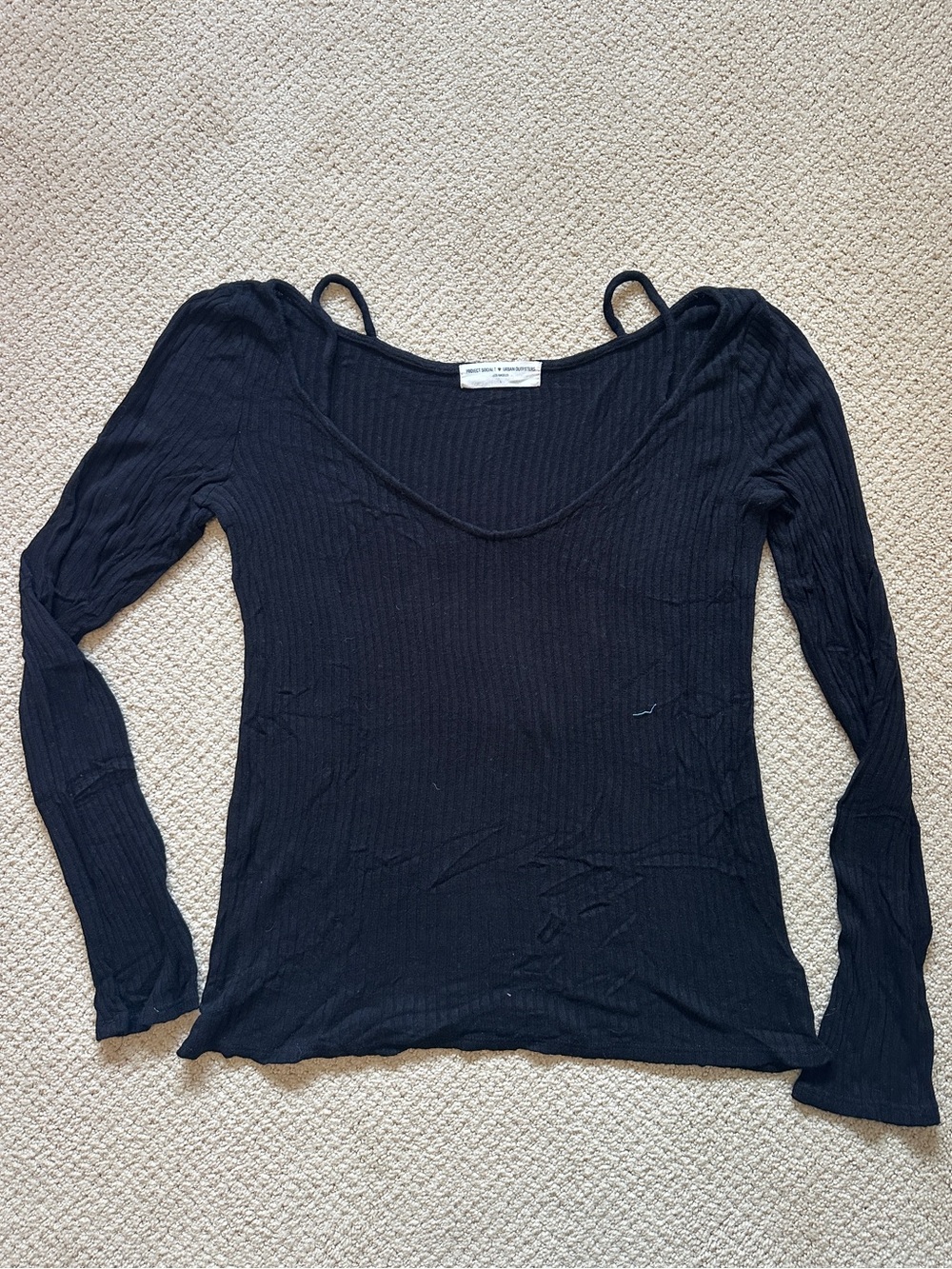 Urban Outfitters x Project Social Black Long-Sleeve Ribbed Women's Top Size L